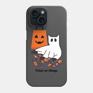 Trick-or-meep Ghost Cat Phone Case