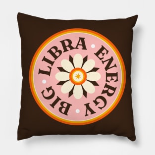 Big Libra Energy // Retro Libra Horoscope Sign // Vintage Libra Zodiac Sign Pillow