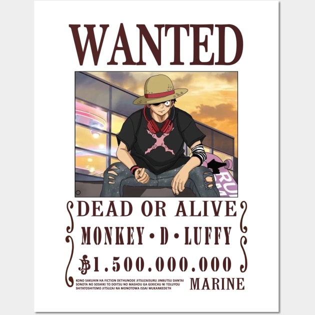 One Piece Luffy Wanted Poster Poster