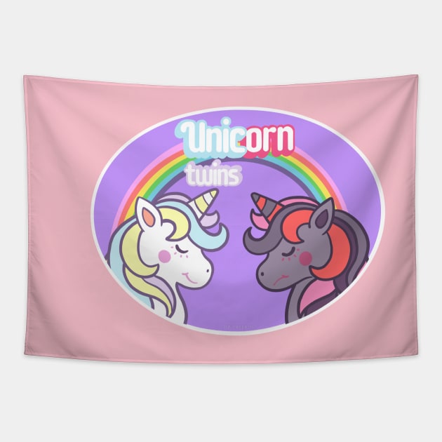 Unicorn Twins Tapestry by Sketchy