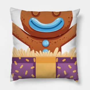 Christmas Sticker, Ginger Man Sticker Pillow