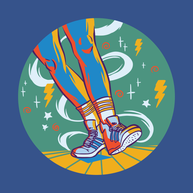 Retro Colorful Dancing Shoes Drawing by SLAG_Creative