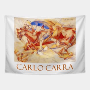The Red Horseman by Carlo Carra Tapestry