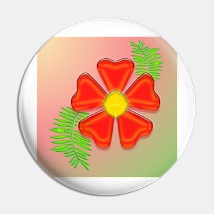 Red flora Pin