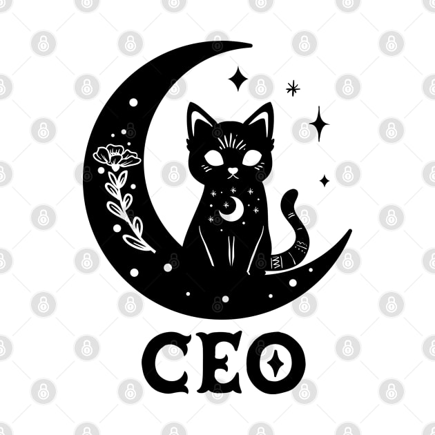 CEO - magical cat on moon  Design by best-vibes-only