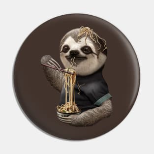 SLOTH EATING NOODLE Pin