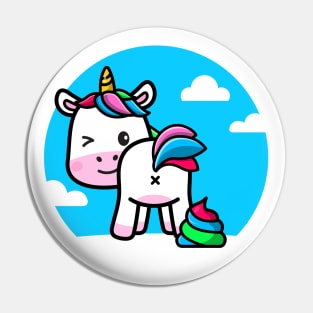 Cheeky unicorn rainbow poop Pin