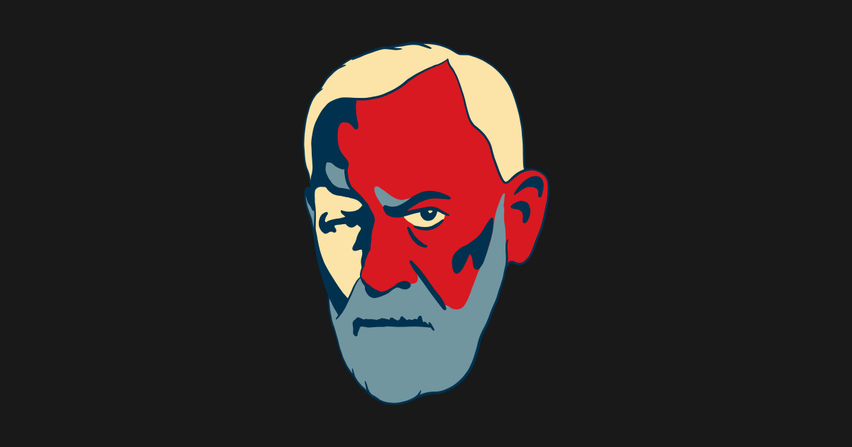 Sigmund Freud Portrait - Red and Blue - Freud - Sticker | TeePublic AU