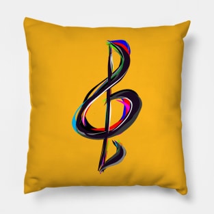 Painted Treble Clef Pillow