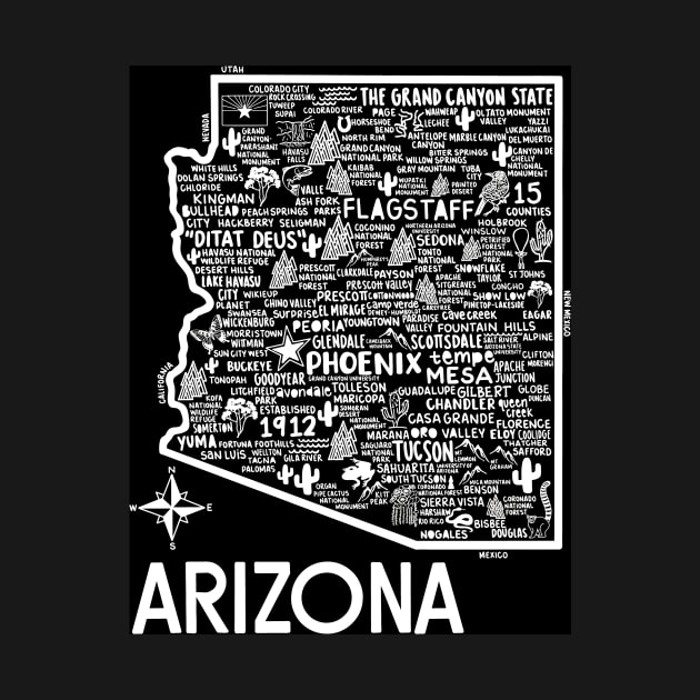 Arizona Map by Whereabouts Shop