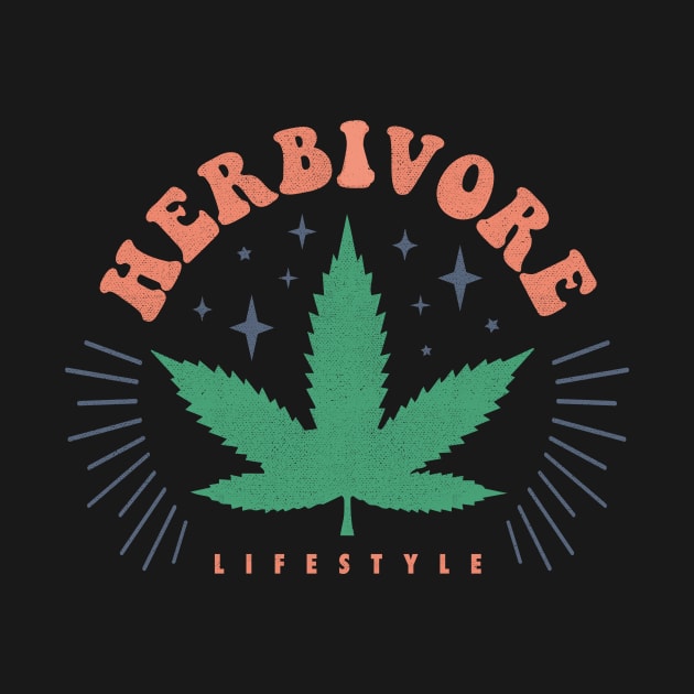 Funny Herbivore Cannabis Leaf Graphic by PunTime