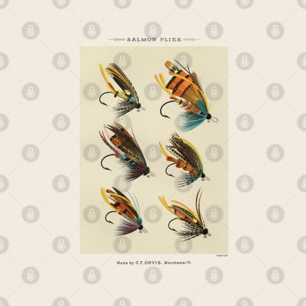 Salmon Flies Poster (1892) by Mary Orvis Marbury by Antiquated Art