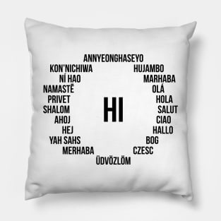 Hi in Many Languages Pillow