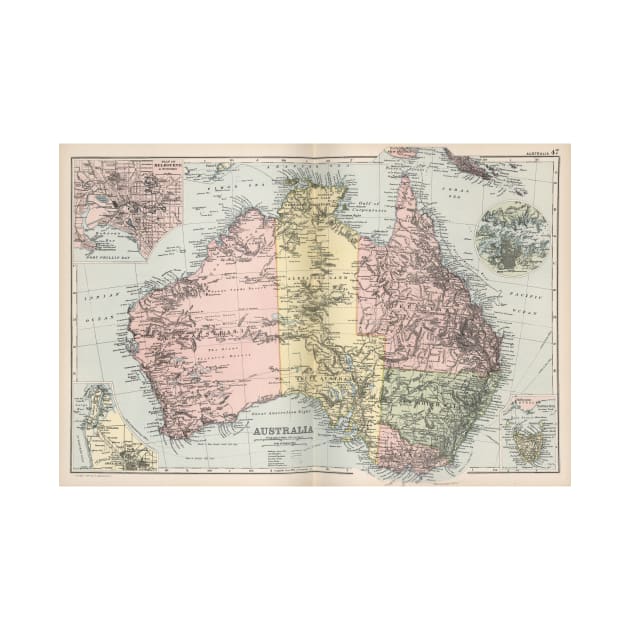 Vintage Map of Australia (1891) by Bravuramedia