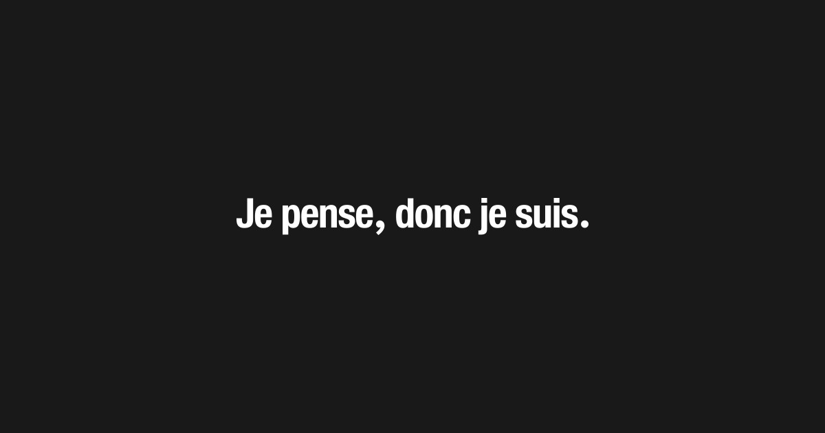 Je Suis Donc Je Pense