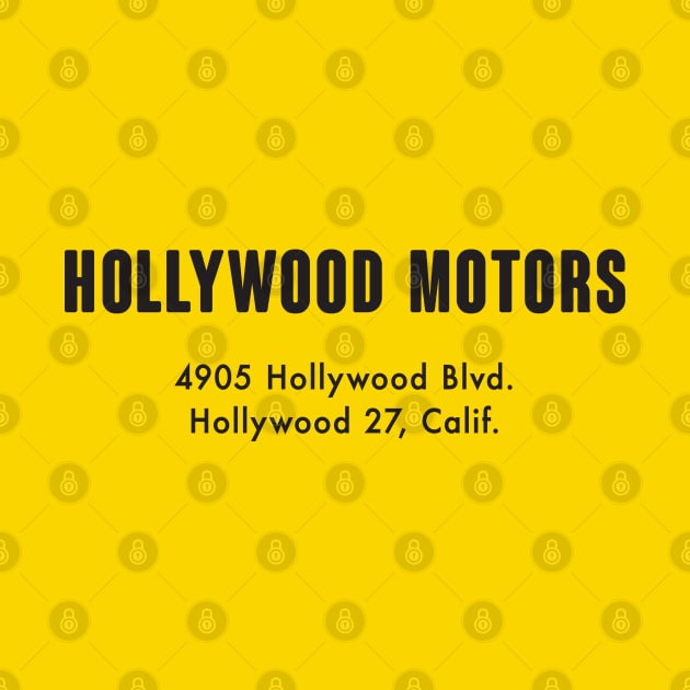 Vintage Hollywood Motors Max Balchowsky 'Old Yeller' Speed Shop emblem - black print by retropetrol