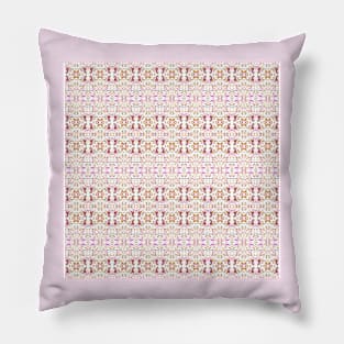 Geometric Pattern of Festival of Colorful Clovers on White Pillow