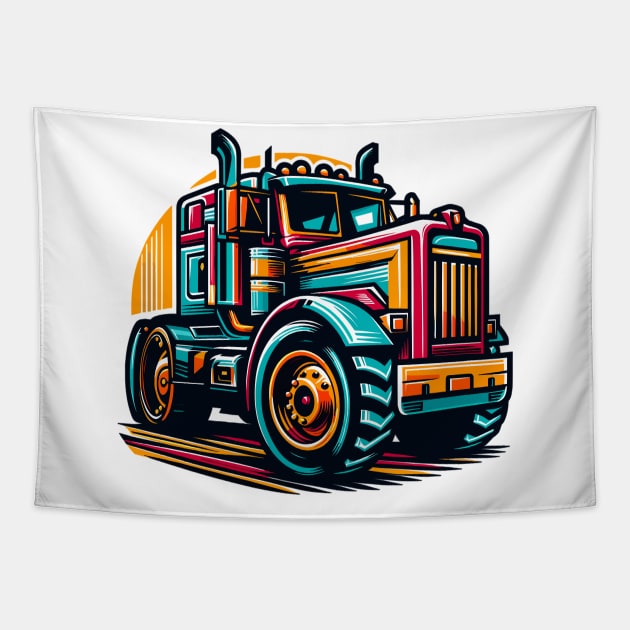Trailer Truck Tapestry by Vehicles-Art