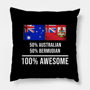 50% Australian 50% Bermudian 100% Awesome - Gift for Bermudian Heritage From Bermuda Pillow