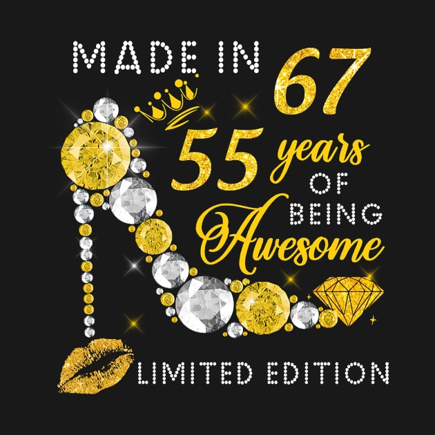 Made In 1967 Limited Edition 55 Years Of Being Awesome Jewelry Gold Sparkle by sueannharley12