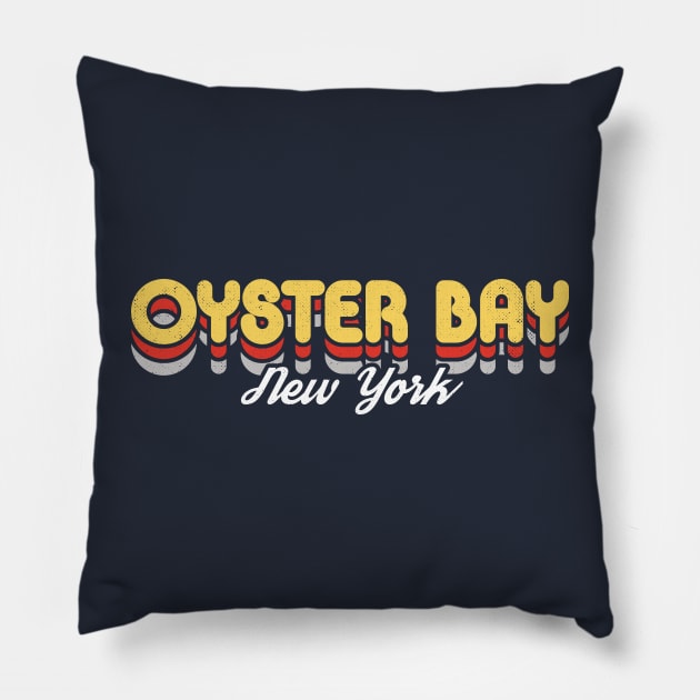 Retro Oyster Bay New York Pillow by rojakdesigns