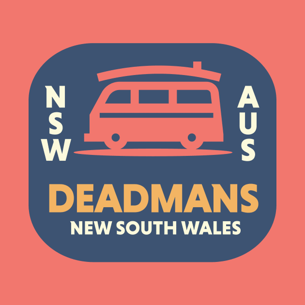 Retro Surfing Emblem Deadmans NSW Australia // Vintage Surfing Badge by Now Boarding