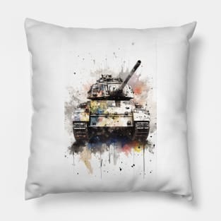 Watercolor Panzer Tank Pillow