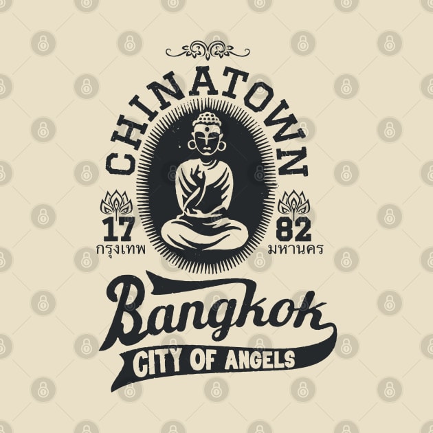 Vintage Bangkok Buddha Logo - Retro Thai Shirt Design by Boogosh