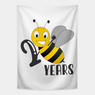 Funny bee birthday | two-year-old toddler Tapestry