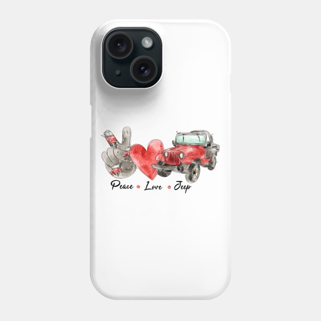 Peace love jeep Phone Case by HJstudioDesigns