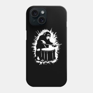 monkey playing the drums Phone Case