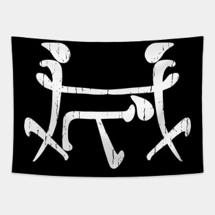 Chinese Letters Funny Dirty - Threesome White Tapestry