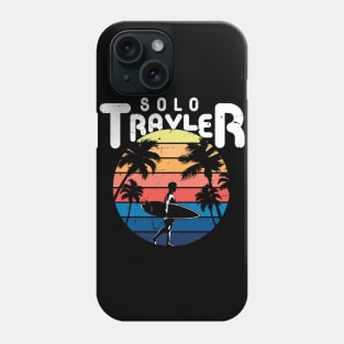 solo traveler retro palm surf beach Phone Case