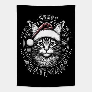 Merry Catmas Maine Coon Tapestry