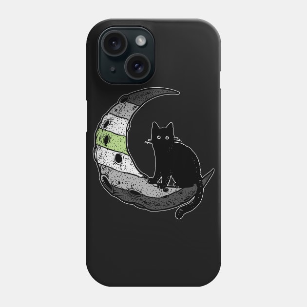 Agender Cat Moon Phone Case by Psitta