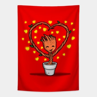 Superhero Of Love Cute Funny Alien Valentine Gift Tapestry