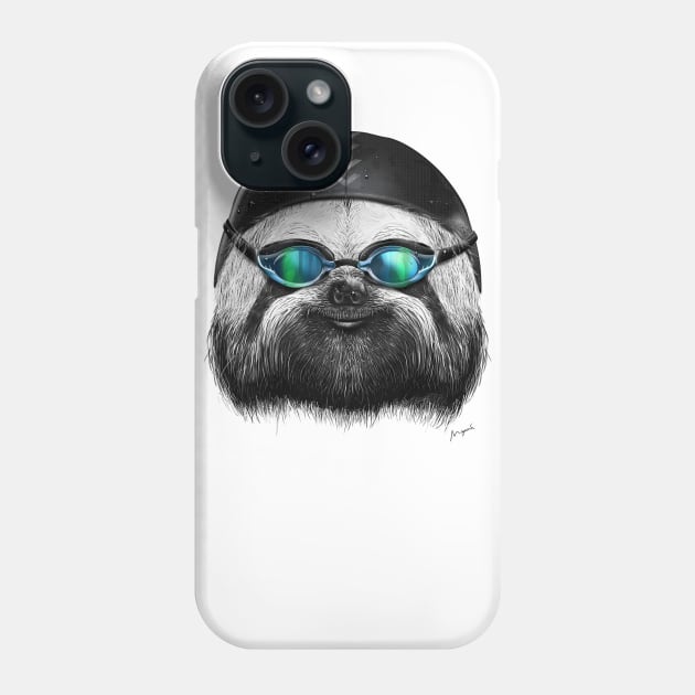 SLOTH SWIMMER Phone Case by Migar