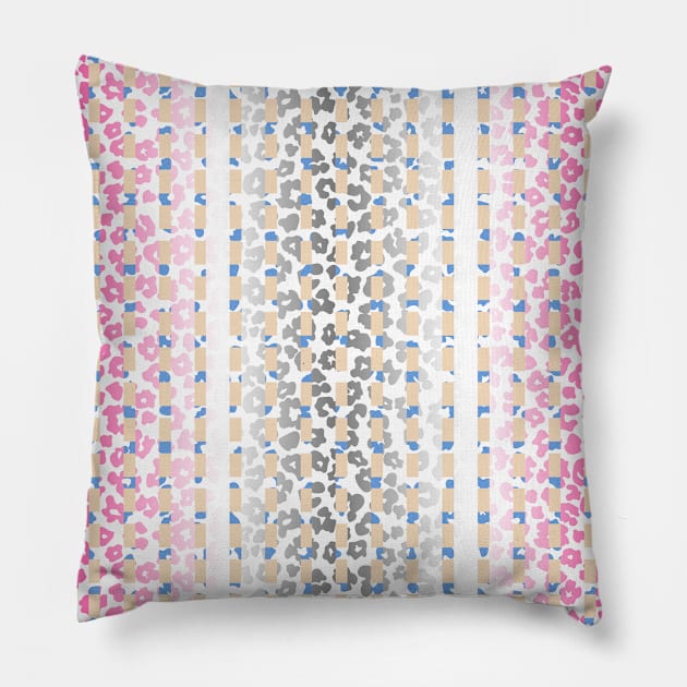 Colourful gradient unique flowers leopard stripes abstract modern 268 Pattern Pillow by dvongart