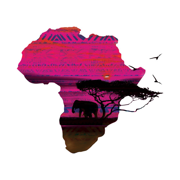 Pink Kente African Sky by digitaldoodlers