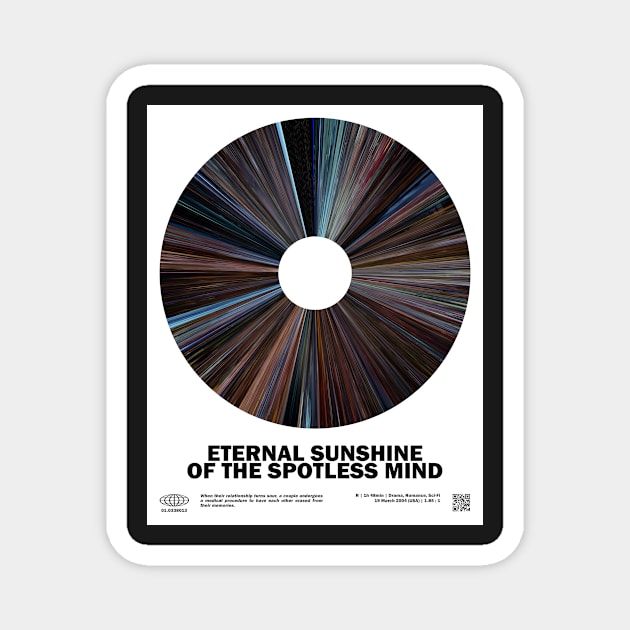 minimal_Eternal Sunshine of the Spotless Mind Warp Barcode Movie Magnet by silver-light