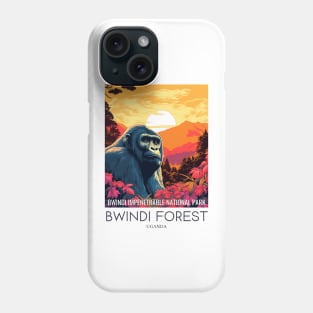 A Pop Art Travel Print of Bwindi Impenetrable National Park - Uganda Phone Case