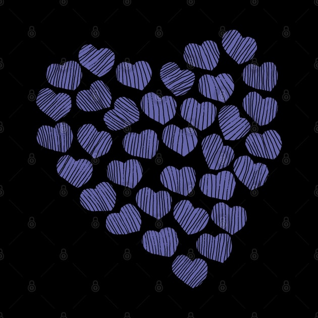 Very Peri Periwinkle Chunky Valentine Heart by ellenhenryart