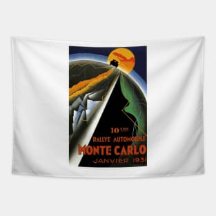 Monte Carlo Automotive Rallye, January 1931 Art Deco Poster Design Tapestry