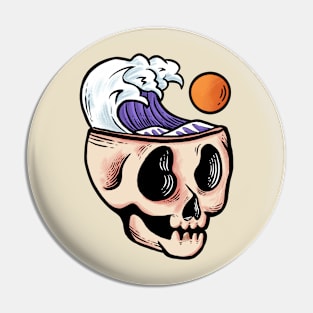 Skull chill at wave Pin