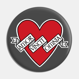 amor vincit omnia red heart Pin