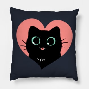 I Heart Black Cats! (Fun Edition) Pillow