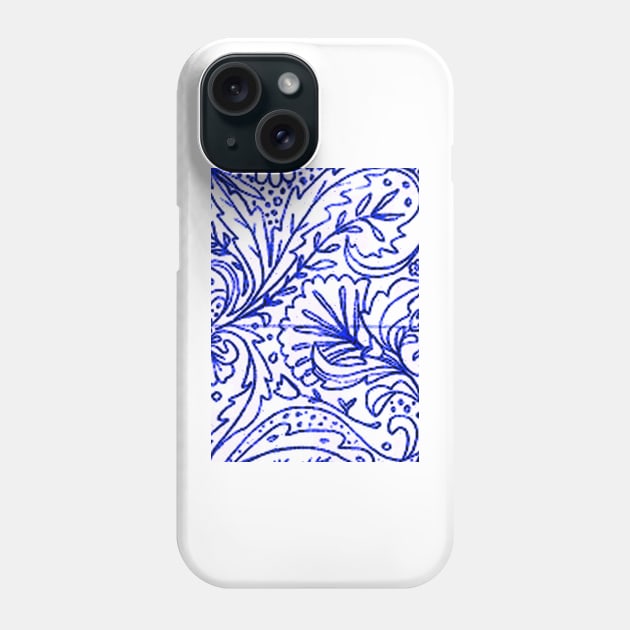 BLue and white floral traditional style Phone Case by HIghlandkings