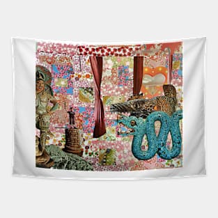 Boy Fighting Dragons Tapestry