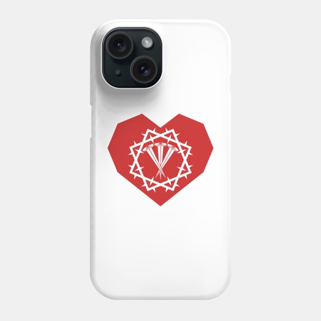 Crown of thorns and crucifixion nails inside the heart Phone Case by Reformer