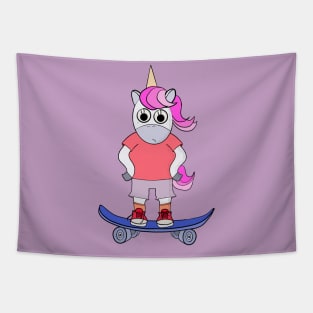 Unicorn skateboard Tapestry